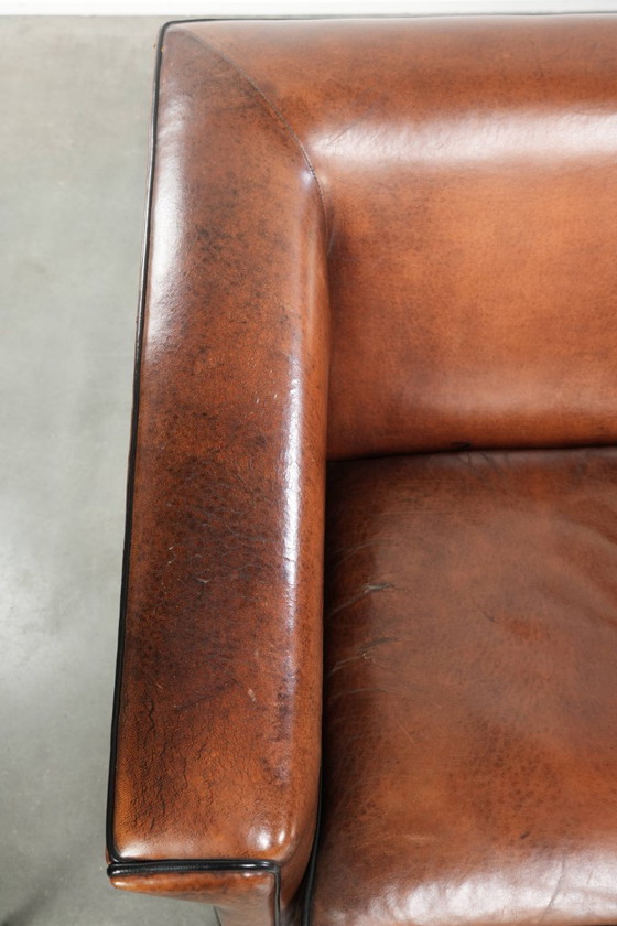 Image 1 of 2 poltrone/poltrone lounge in elegante pelle di pecora dal design Art Déco con profili neri