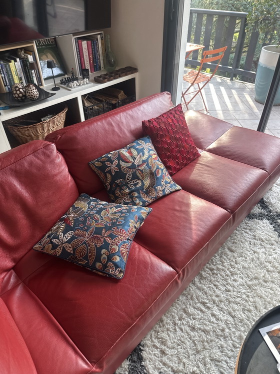 Image 1 of Canapé angle Roche  Bobois cuir rouge