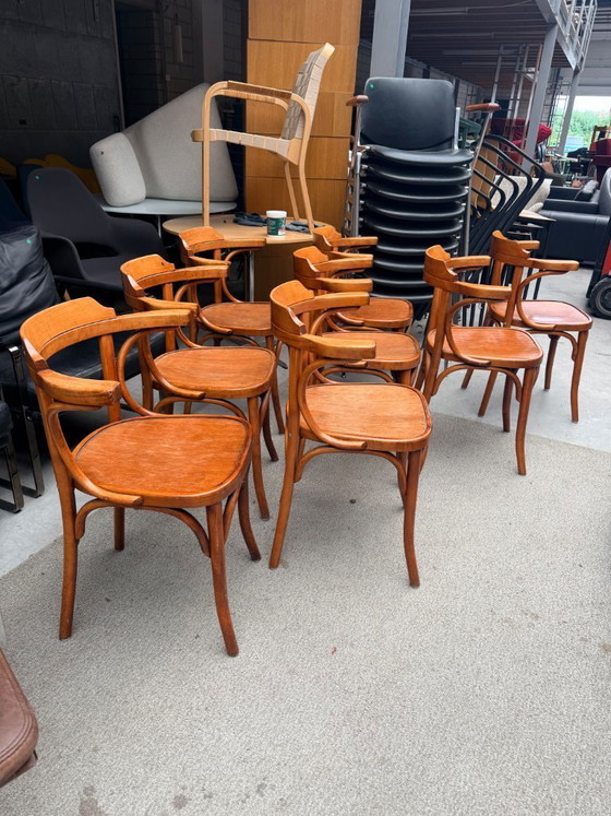 Image 1 of 8 chaises vintage de café/bistro (lot de 8)