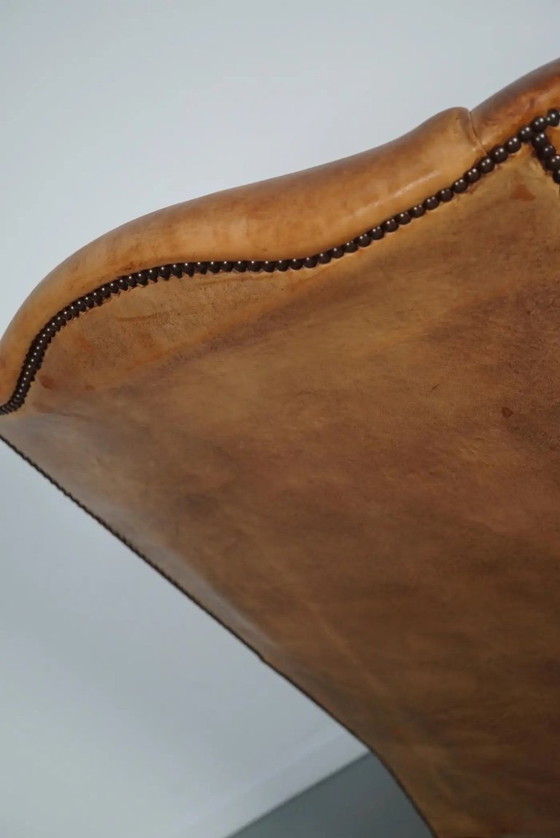 Image 1 of Vintage Nederlandse clubfauteuil van cognackleurig leer