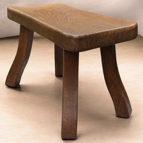 Robuuste Franse Boerenkruk | Massief Eiken | Vintage | Jaren '50-'60 – Bijzettafels, Wood (photo 3 of 15)