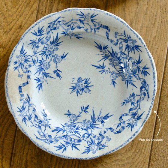 Image 1 of Assiettes XIXe terre de fer Sarreguemines "Epine" (5AC)