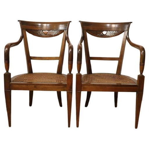 Fauteuils anciens, ensemble de 2, fin du 18e siècle