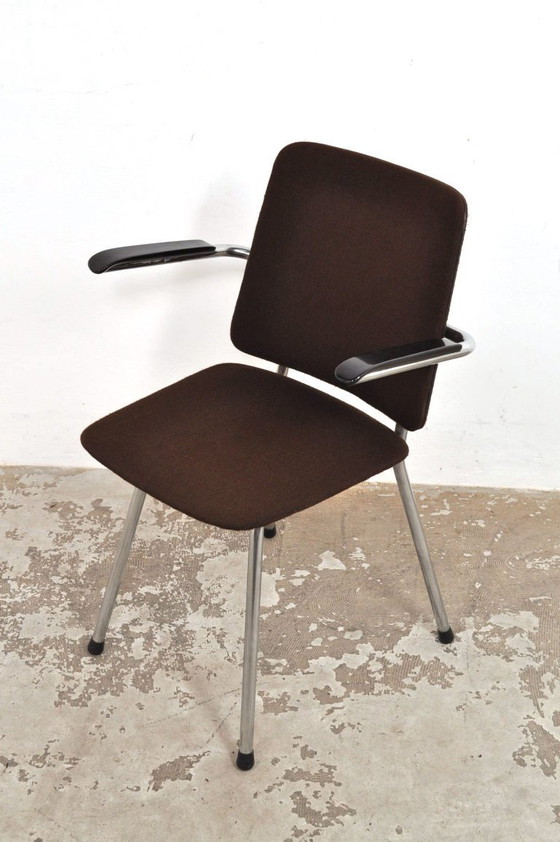 Image 1 of Vintage buisframe stoelen met bakelieten armleuningen, set van 4