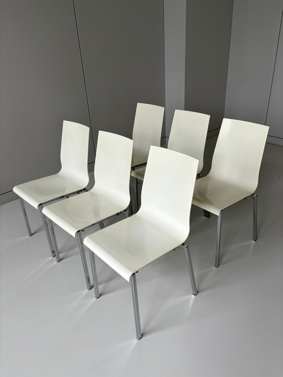 Image 1 of 6 x Pedrali Kuadra 1101 Stühle Weiß Chrom