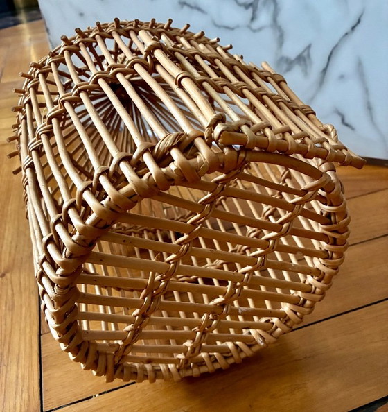 Vintage rattan birdcage 58 cm – Decorative Objects (photo 8 of 8)