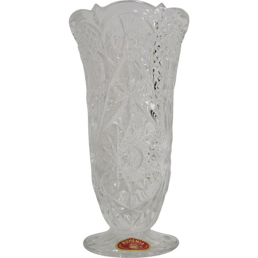 Vase en cristal du milieu du siècle, Tchécoslovaquie années 1950