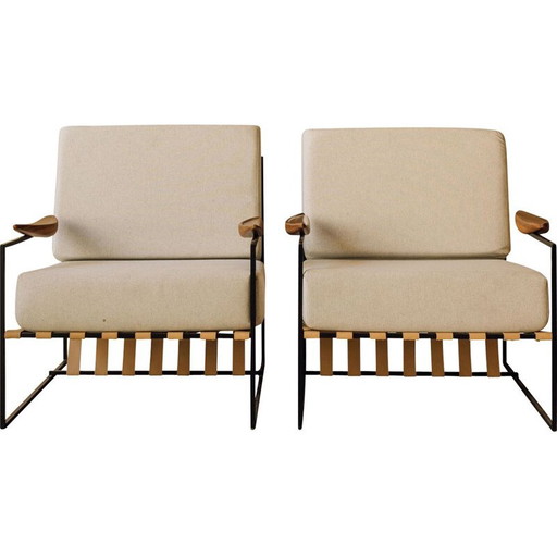 Coppia di poltrone vintage "Anette" in legno di Jorge Zalszupin, 1960