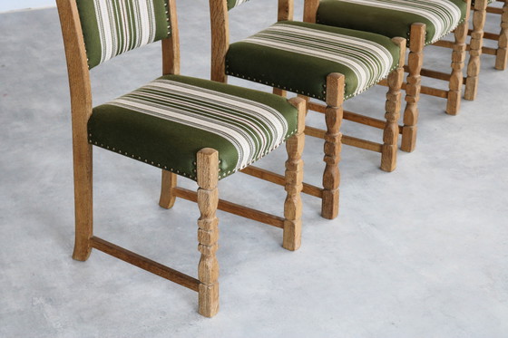 Image 1 of 6x Brutalistische Dänische Eichenstühle