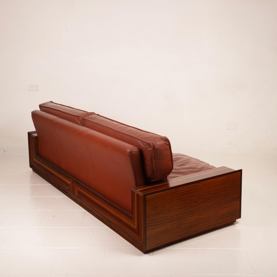 Sofá Paganini de Luciano Frigerio para Frigerio di Desio 1980 – Leather, Wood (photo 10 of 20)