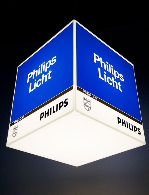 Lampada da soffitto vintage unica / insegna al neon Philips anni '70