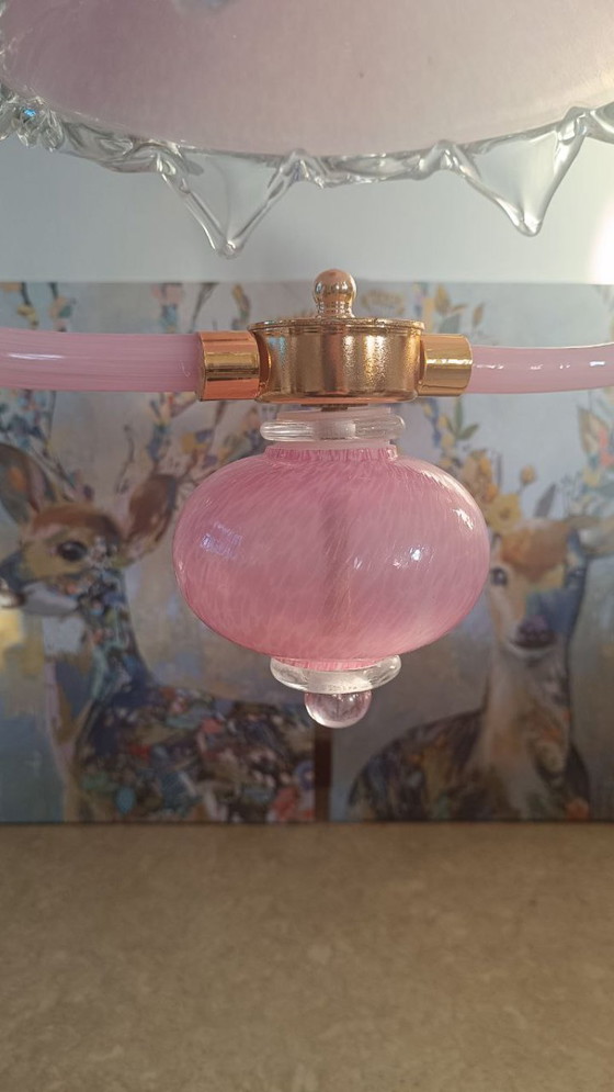 Image 1 of Murano Lampadario Colore Rosa-Seta Arte Veneziana Collezione Lulù Sylcom (Fuori Produzione) Nuovo