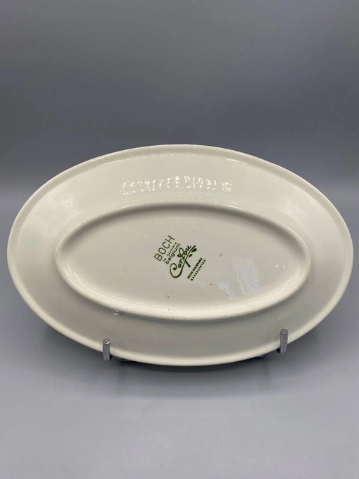 Oval Ravier Boch La Louvière, Cotton Decor, Rustic Belgian Faience – Villeroy & Boch, decoratieve objecten (photo 2 of 3)