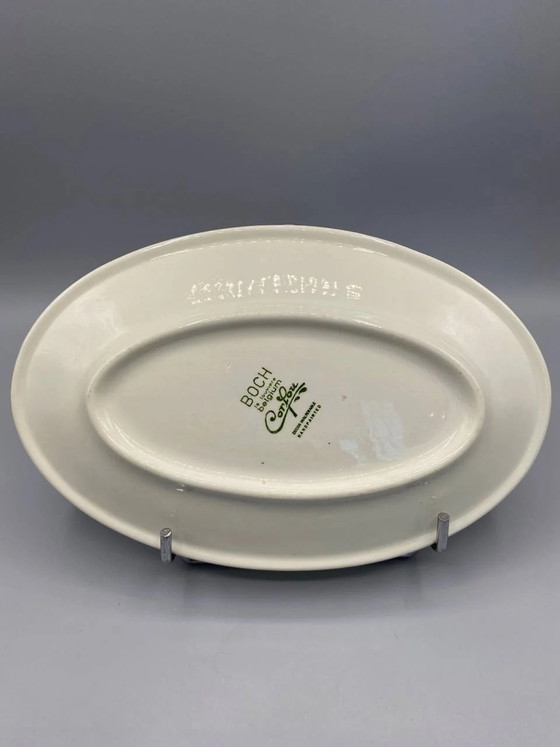 Oval Ravier Boch La Louvière, Cotton Decor, Rustic Belgian Faience – Villeroy & Boch, Decorative Objects (photo 2 of 3)