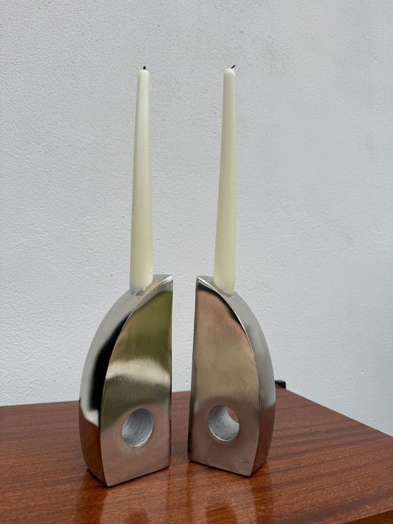 Fermalibri portacandele in alluminio cromato – Oggetti decorativi (photo 6 of 13)
