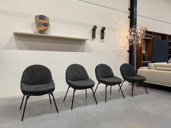 Image 1 of 4 Jess Design Curtis dining chairs black leather