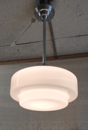 Lámpara colgante Art Déco con globo opalino XL - mediados del siglo XX