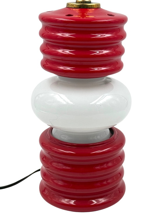 Image 1 of Space Age Ceramic Lantern-Shaped Table Lamp, Ceramiche Fiorentine Italy, 1970s