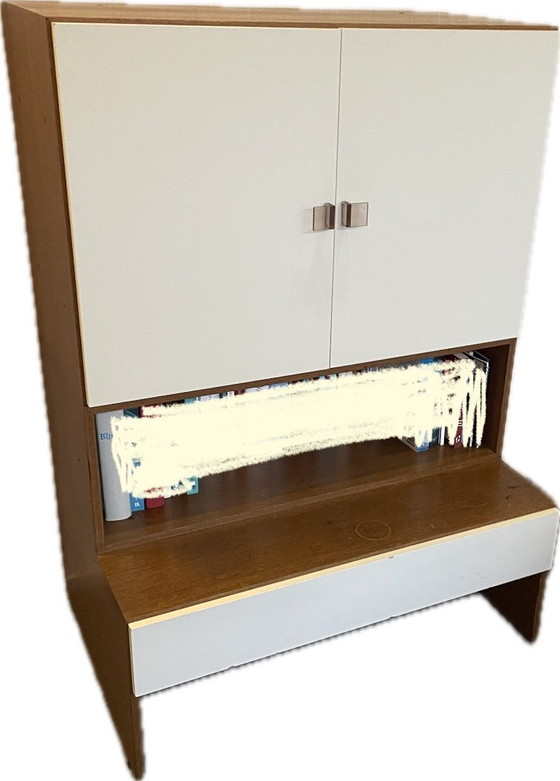 Image 1 of Vintage 60s wooden furniture with white doors and drawers