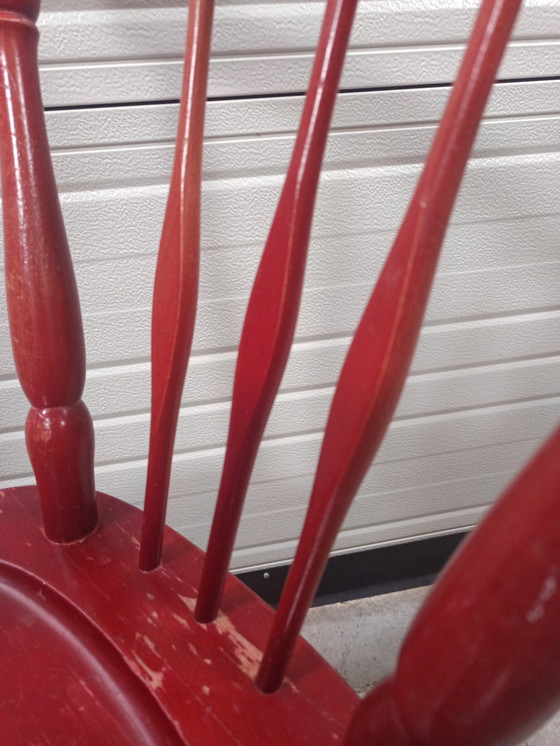 Image 1 of Set of 6 Vintage red chairs