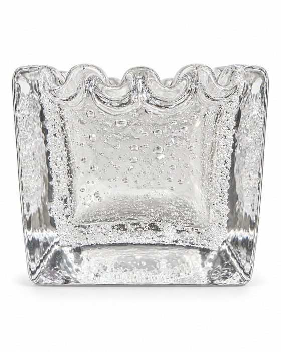 Daum Nancy Svuotatasche/Posacenere Quadrangolare in Vetro Spesso Bolle – Oggetti decorativi, Glass (photo 4 of 7)