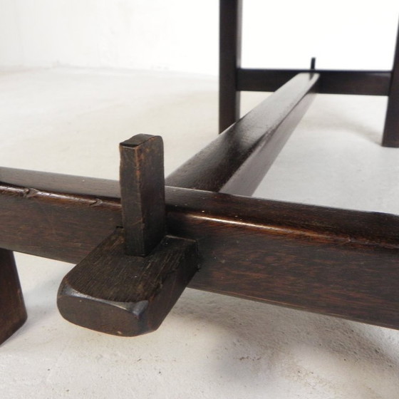 Image 1 of Mesa de azulejos Vallauris, firmada "dan" con la imagen de un pájaro fantástico, década de 1960.