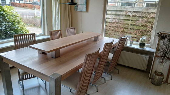 Image 1 of Large Dining Table With 6 Chairs