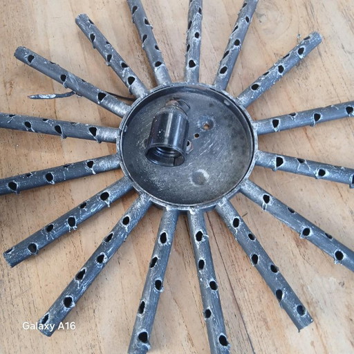 applique plafoniera vintage 1960 Murano Italia brutalista forma di sole