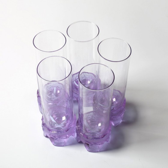 Set van 5 vintage lila bekers / LACS Kristallglas / Italië / jaren 70 – Glazen & Karaffen, Crystal (photo 2 of 11)