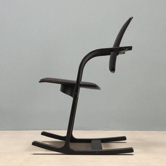SET OF TWO Varier Actulum black design chairs – Dining chairs, Wood, Cotton (photo 8 of 9)