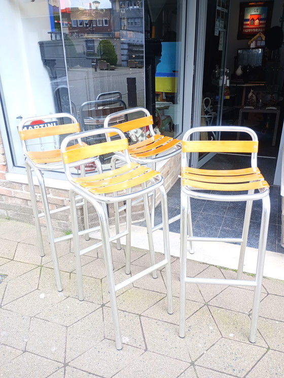 Image 1 of Indecasa outdoor chairs stool aluminium frame wood