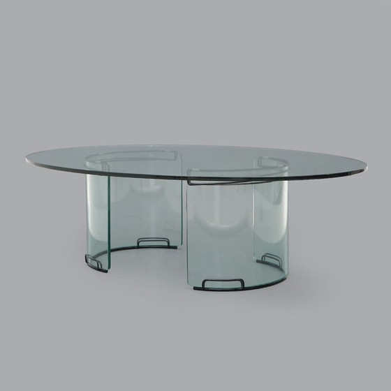 Image 1 of Tavolino "Adam" in vetro trasparente di Luigi Massoni per Gallotti e Radice, anni '70