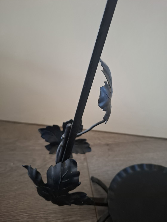 Image 1 of Antique wine pourer / carafe with metal stand