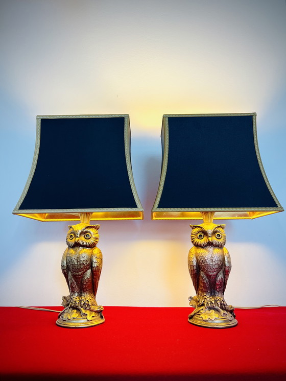 Image 1 of 2x Loevsky & Loevsky - Azienda di fusioni in metallo bianco - Gufo in bronzo