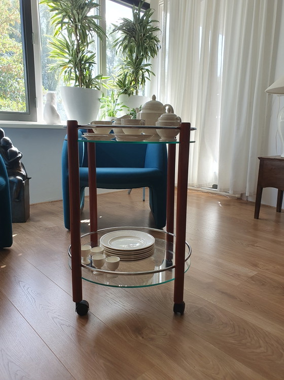 Serving trolley, side table, sidetable from the late 20th century – Wood, Glass (photo 7 of 8)