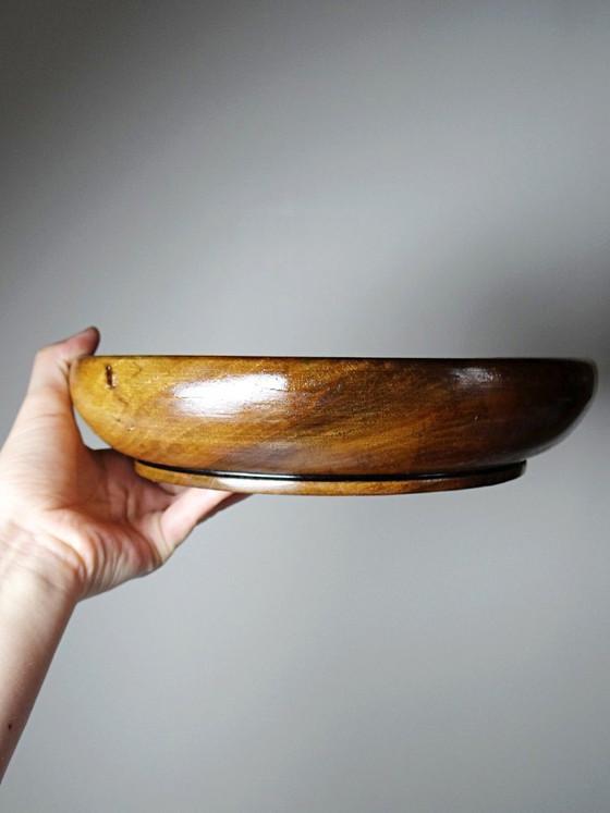 Image 1 of Coupe en bois teck ou acacia, vintage artisanat années 70-2000