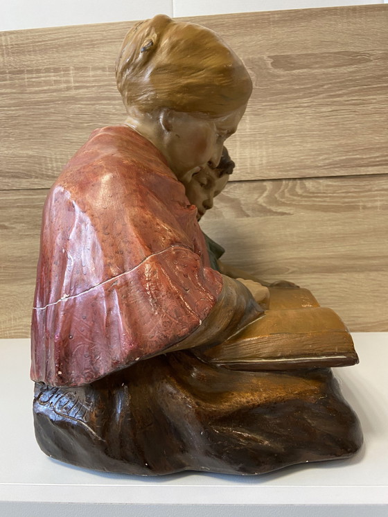Image 1 of Große Statue Skulptur "La Leçon de Lecture" Edition F. CITTI Frankreich 1900 Kunst