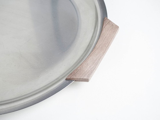 Image 1 of Plateau rond en acier inoxydable, design danois, années 1970, fabriqué au Danemark