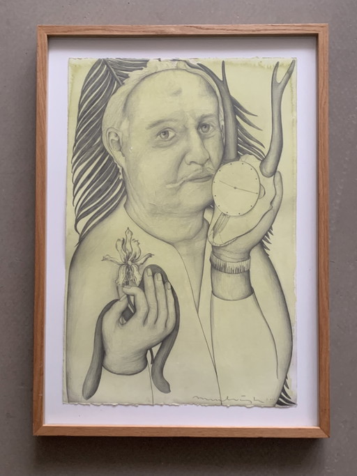Disegno Janpeter Muilwijk, Ritratto Cor Hoek, 100 ritratti della Zelanda, 2000