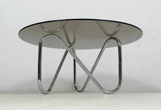 Image 1 of Französischer Stahlrohr Coffee Table/Couchtisch, der 1970er Jahre