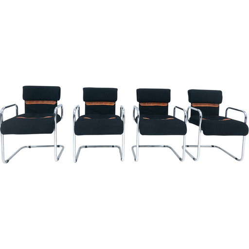 Set di 4 poltrone di metà secolo di Guido Faleschini, Italia, anni '70