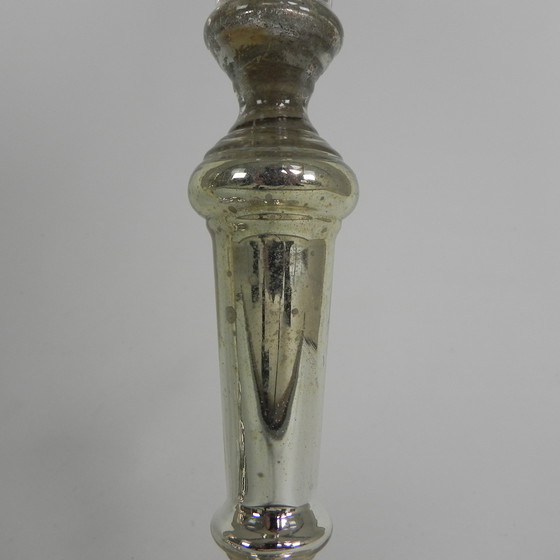 Image 1 of Set di 2 candelieri in argento al mercurio, 1900 circa (argento dei poveri)