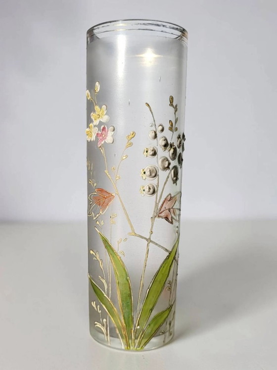 Art Nouveau enamelled glass cylinder vase – Crystal (photo 8 of 8)