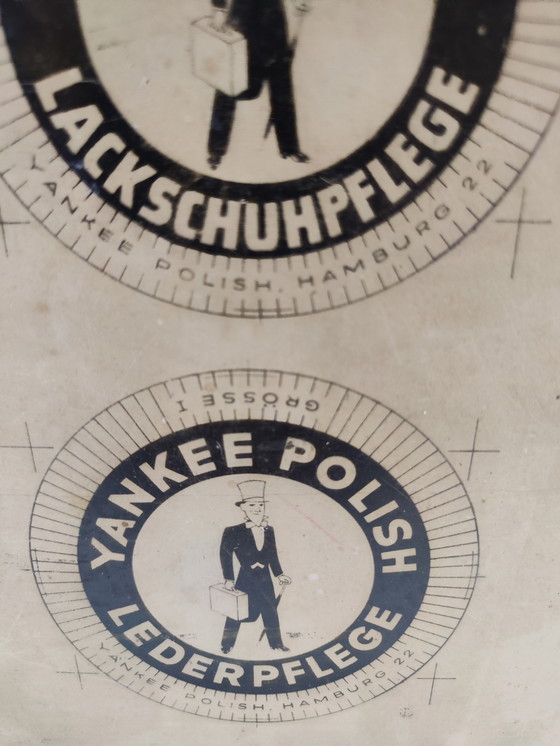 Image 1 of Advertising sign printing plate 1920 - Yankee Polish patent leather shoe care