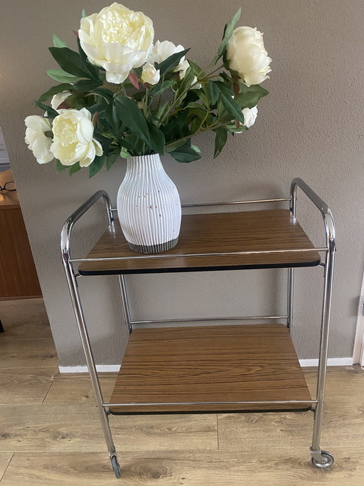 Vintage serveerwagen, trolley, drankwagen, plantentafel sixties