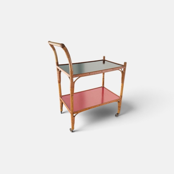 Trolley, Coffee Cart, 50s, Bamboo – Bar carts, Rattan (photo 5 of 6)