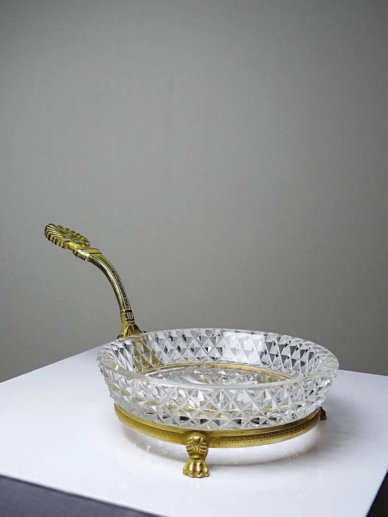 Sèvres crystal catch-all dish, L.Seiler creation, antique gilded mount, Bowls, Bronze, Gold (photo 3 of 11)