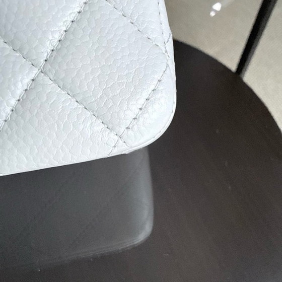 Image 1 of Chanel Classic Flap Medium - Caviar Quilted White Silver Hardware Series 18