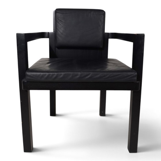 Armchair in black wood and leather, Tecta, Minimalisme (photo 4 of 15)