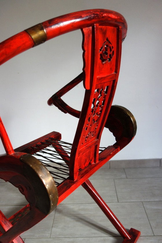 Image 1 of Ancien fauteuil pliant de mandarin, Chine, milieu XXème